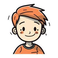 Boy smiling and looking at camera. Vector illustration of a boy with a smile.