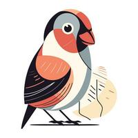 Bullfinch bird. Colorful vector illustration in flat style.