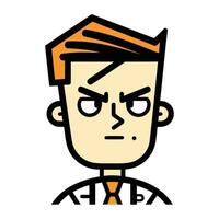 Frowning man icon. Cartoon illustration of frowning man vector icon for web