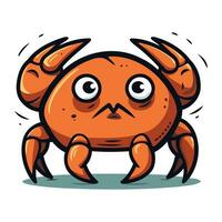 Cute cartoon crab isolated on a white background. Vector illustration.