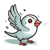 Cute cartoon bird. Vector illustration isolated on a white background.