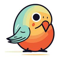 Cute cartoon bird. Vector illustration isolated on a white background.