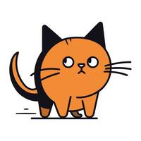 Cute cartoon cat. Vector illustration in flat style. Isolated on white background.