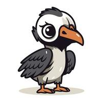 Cute cartoon vulture isolated on white background. Vector illustration.