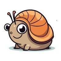 Cute cartoon snail. Vector illustration. Isolated on white background.