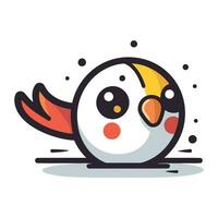 Penguin vector icon. Cute cartoon penguin character.
