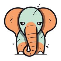 Cute cartoon elephant. Vector illustration isolated on a white background.