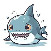 Shark cartoon character. Vector illustration of a cute cartoon shark.