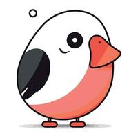 Cute little bullfinch cartoon vector illustration. Cute little bullfinch.