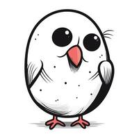 Cute cartoon kawaii bird isolated on white background. Vector illustration.