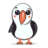 Cute penguin. Vector illustration. Isolated on white background.