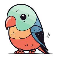 Cute cartoon parrot. Vector illustration of a parrot.