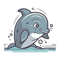 Cartoon dolphin. Vector illustration of a cute cartoon dolphin character.