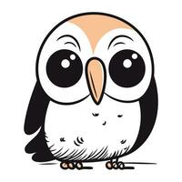 Cute cartoon owl isolated on a white background. Vector illustration.