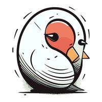 Illustration of a cartoon bird on a white background. Vector illustration.