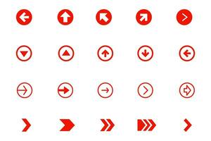 Red Arrow icon set, design element. vector icon of arrow