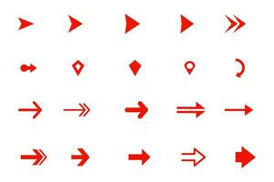 Red Arrow icon set, design element. vector icon of arrow