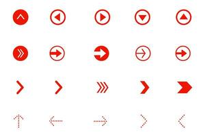 Red Arrow icon set, design element. vector icon of arrow