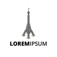 LOGO with Eiffel Tower for print and design. .Vector illustration. vector