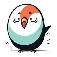 Cute cartoon bird. Vector illustration isolated on a white background.