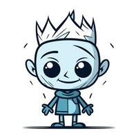 Cute cartoon boy with happy expression. Vector clip art illustration.