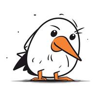 Vector illustration of cute cartoon penguin. Isolated on white background.