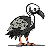 vector illustration of a vulture on a white background. Cartoon style