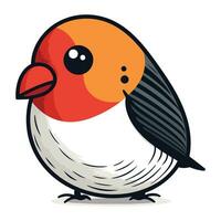 Illustration of a cute little bullfinch on a white background vector