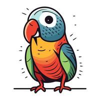 Colorful parrot. Vector illustration isolated on a white background.