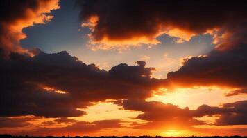 sky sunset over the clouds. photo