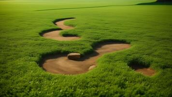 ecología concepto oval forma verde tierra tierra, mundo ambiente. ai generado foto