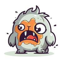 Angry Monster Vector Illustration. Cute Cartoon Monster Character.