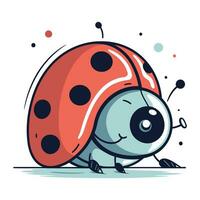 Cute cartoon ladybug. Vector illustration of a cute ladybug.