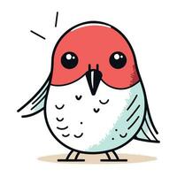 Cute cartoon bird. Vector illustration in doodle style.