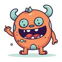 Cartoon monster. Vector illustration. Cute monster character. Cartoon monster.