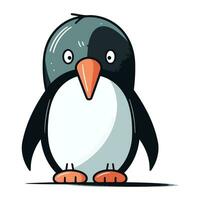 linda pingüino aislado en un blanco antecedentes. vector ilustración.