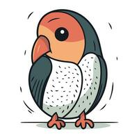 Cute cartoon parrot. Vector illustration isolated on white background.