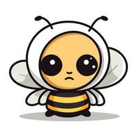 Cute Bee Cartoon Mascot Character Vector Illustration Isolated