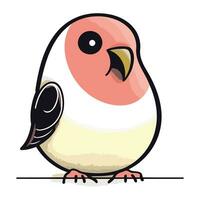 Illustration of a cute cartoon parrot on a white background. vector