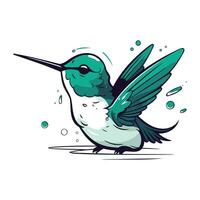 Hummingbird. Vector illustration. Isolated on white background.