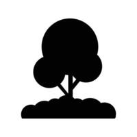 tree plant silhouette isolated icon vector illustration design black and white style. Silhouette of a tree with grass underneath. Plant design elements for various purposes