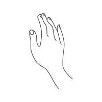 hand pose, woman waving cartoon human palm and wrist vector set Communicate or talk with emojis for messengers.