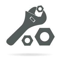 Adjustable wrench glyph icon, tool and repair, monkey wrench sign, vector graphics, a solid pattern on a white background, eps 10.