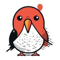 Cute cartoon bird isolated on a white background. Vector illustration.