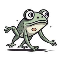 Frog cartoon character. Vector illustration isolated on a white background.