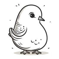 Cute bird. Vector illustration in doodle style isolated on white background.