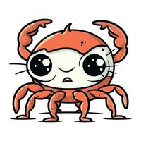Cute cartoon crab. Vector illustration isolated on a white background.