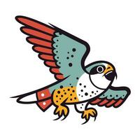 Peregrine falcon. Vector illustration on white background.