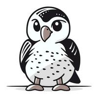 Penguin vector illustration. Cute cartoon penguin isolated on white background.