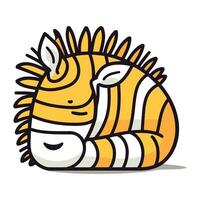 Zebra doodle icon. Cartoon zebra vector illustration.